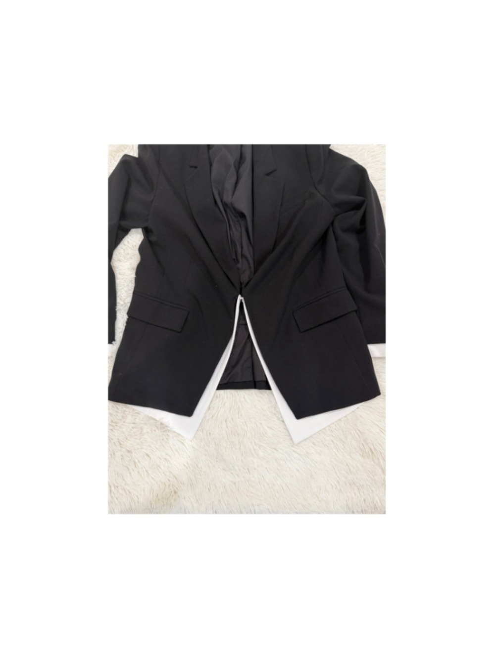 Halogen Black & White Contrast Trim Blazer, Size L - Picture 3 of 7